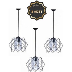 Resim Trend Kitchen 3 Adet Silvano Koza Prizma Sarkıt Salon, Mutfak, Çocuk Odası, Koridor Avize Siyah 