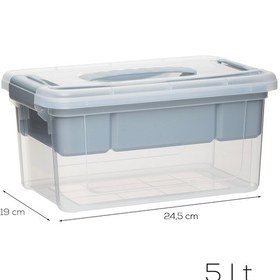 Resim Porsima 1310 5 Bölmeli Kahvaltılık Çok Amaçlı Organizer Kapaklı Saklama Kabı Kapaklı Kahvaltılık Seti Gri 5lt Gri 