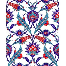 Resim Armada Çini 20x25 Cm Ac 313 Lale Desenli Kütahya Çini Seramik Karo 