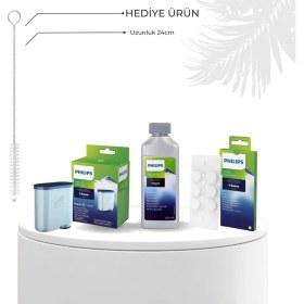 Resim Philips Espresso Makinesi Kireç Temizleme Solüsyonu , Yağ Çözücü Tablet ve Apuaclean 3'lü Set 