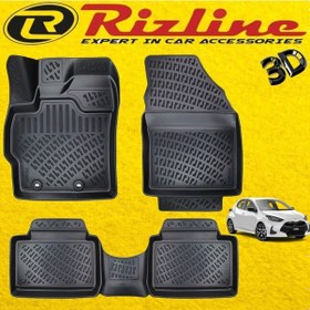 Resim Toyota Uyumlu Yaris 3D Paspas Havuzlu Siyah 2020 Sonrası Rizline N11.29220 