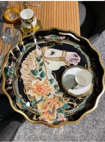 Resim Royking Horse 2 Li Yuvarlak Tepsi 39x4-34x4 Cm Fx 013 