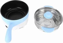 Resim aqxreight 24V 2L Araba Elektrikli Tencere Paslanmaz Çelik Yapışmaz Çok Fonksiyonlu Buharlı Pişirici Pişirme sıcaklığı güç Modu sıcaklığı kapanması Gerekir (24V 2 Litre Elektrikli Kızartma Tavası Gök) 