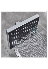 Resim Ahlez Kare Tasarım Tepeleme Duş Başlığı ve El Duş Başlığı Banyo Duş Seti Siyah 