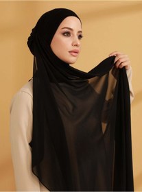 Resim Tuva Şal İç Boneli Şifon Hazır Türban - Siyah - Tuva 