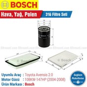 Resim Toyota Avensis 2.0 Bosch Filtre Bakım Seti (2004-2008) 