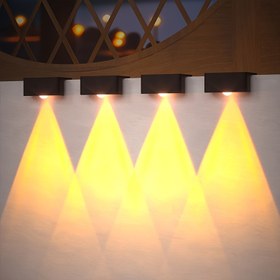 Resim 4 Adet Güneş Enerjili LED Basamak Işıkları Dış Mekan Merdivenleri, Yolu, Çit, Bahçe ve Duvar İçin - IP44 Yüksek Kalite, Kolay Kurulum, Ayarlanabilir Parlaklık, Beyaz & Sıcak Işık Seçenekleri, Dayanıklı ABS Yapı, Dış Mekan için Güneş Işıkları 