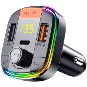 Resim Springsun Araba Şarj Cihazı Araba Kablosuz Fm Vericisi Çift Usb Bt5.0 Eller Serbest Fm Modülatörü Ar 