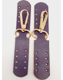 Resim Angel Çanta Aksesuar Gerçek Deri Kanatlı Kancalı Böce Mor Light Gold Metalli 