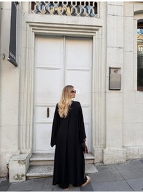 Resim Bonacosa Kadın Viskon 3 Lü Takım Kimono + Beli Lastikli Salaş Pantolon + Sıfır Kol Kolsuz 8 Renk Siyah 