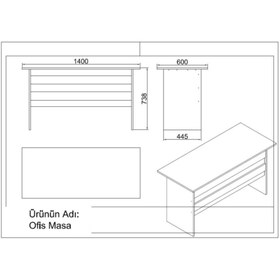 Resim Robin Home Verona Abcdefg2 Ofis Masa Makam Takımı Beyaz 
