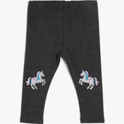 Resim Kız Bebek Unicorn Baskılı Tayt 