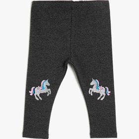 Resim Kız Bebek Unicorn Baskılı Tayt 