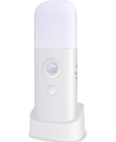 Resim Yaozixa Usb Şarjlı Akıllı Kişi Algılama Lambası, 5 Seviye Parlaklık Ayarlı, 2000mah Pil, 6m Algılama Mesafesi, Yumuşak Sarı Işık, Ev/seyahat Kullanıma Uygun 