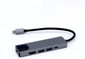 Resim Coverzone USB C 5in1 Çoklayıcı Adaptör - 4K HDMI, Gigabit LAN, USB-C PD, 2× USB 3.0 Portlu Type-C Hub | Laptop, MacBook ve Chromebook ile Uyumlu Bağlantı Genişletici Dönüştürücü | ZR34 