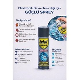 Resim Selsil Elektronik Devre Kart Temizleyici Sprey 200 ml - Yağsız Elektronik Temizleme Spreyi 