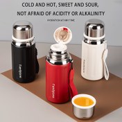 Resim 1 Adet 600/800ml Paslanmaz Çelik İzole Su Matarası, Pipetli ve Sızdırmaz Kapaklı, 12 Saat Sıcak/Soya Tutma, Mat Yüzey, 3 Renk (Siyah/Kırmızı/Beyaz) - Seyahat, İş, Spor Salonu, Açık Hava Aktiviteleri İçin Taşınabilir, Şık Tasarım, Dayanıklı Hidrasyon Termosu 