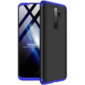 Resim Microsonic Xiaomi Redmi Note 8 Pro Kılıf Double Dip 360 Protective Siyah Mavi 