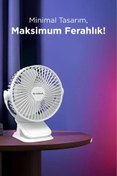 Resim SNEXPRES Masaüstü Şarjlı Klipsli 360 Derece Dönen Portatif Fan Vantilatör Şarjlı Klipsli Soğutucu 