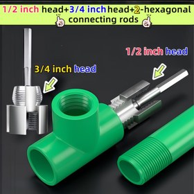 Resim 4 adet Entegre Boru Konu Tap Seti - Boru Konu Onarım Aracı, Dayanıklı Alaşım Çelik Malzeme ile Üretilmiştir, PPR, PE ve PVC Borularında 1/2 İnç ve 3/4 İnç Konu Deliklerini Tıklama İçin Uygun - Boru Tap | Boru Konu Tıklama Aracı 