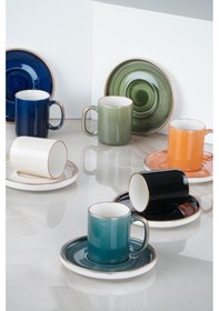 Resim Asya 6lı Porselen Kahve Fincan Takımı Çok Renkli 