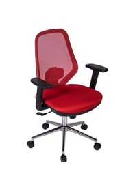 Resim Ofisbazaar Dali Fileli Çalışma Koltuğu Ergonomik Şef Ve Toplantı Koltuğu Kırmızı Kırmızı 