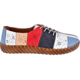 Resim Pullman Hakiki Deri Comfort Kadın Ayakkabı Mx-6030 Beyaz Multi-beyaz Multi 