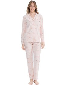 Resim U.S. Polo Assn. Kadın Pembe Melanj Boydan Patlı Pijama Takımı-pembe Melanj-l Çok Renkli 