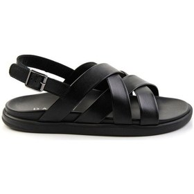 Resim Bambi Siyah Leather Erkek Sandalet E05863955543 Siyah 