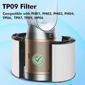 Resim CetKing 360° Combi 2'si 1 Arada Hepa + Karbon Filtre Dyson TP04 TP06 TP07 TP09 TP10 TP4A TP7A HP04 HP06 HP07 HP09 HP10 Hava Temizleyici ve Fan, H13 Gerçek Hepa Filtresi 