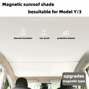 Resim Isı Yalıtımı UV Güneş Koruması for TESLA 2017-2024 Model Y/2019-2023 Model 3 /2024 Model 3 Sunroof Güneşlik/Araba Gölgelik/Tavan 