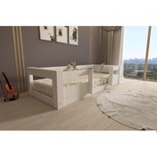 Resim Lullaby Montessori Beyaz Mdf Çocuk Karyolası 90x190 Yatak Uyumlu M7 
