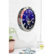 Resim Bahat Krom Çerçeveli Salon Ofis Duvar Saati 36 cm 