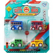 Resim Bambuu 4lü Mini Renkli Plastik Oyuncak Araba 