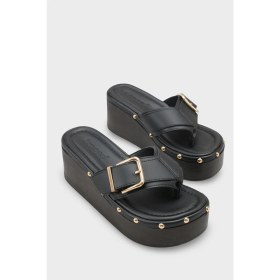 Resim Capone Outfitters Kristi Dolgu Topuk Parmak Arası Kadın Sabo Terlik 