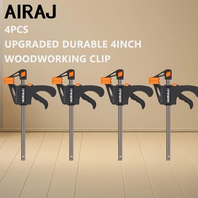 Resim AIRAJ 4 Adet Hızlı Çıkarma Ahşap İşleme Kelepçeleri, 4 İnç F-Kelepçeler Sert Tutuş & Su Geçirmez Tasarım - DIY Marangozluk El Aletleri 