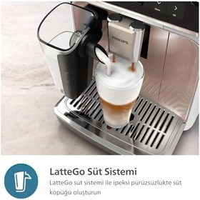 Resim Philips 5500 Serisi LatteGo Tam Otomatik Espresso Makinesi 20 Sıcak ve Soğuk İçecek, Renkli Dokunmatik Ekran, Beyaz Roze Renk, QuickStart, SilentBrew Teknolojisi (EP5543/80) 