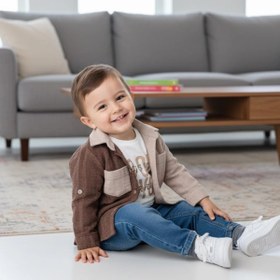 Resim Bontino Erkek Çocuk Casual 3'lü Takım - Kolu Katlanabilir Gömlek, %100 Pamuk Tişört ve Beli Ayarlanabilir Je 
