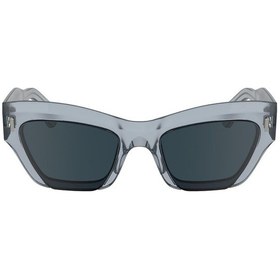 Resim Calvin Klein Ck 24531s 412 53 Unisex Geometrik Şeffaf Mavi Kemik Güneş Gözlüğü Şeffaf 