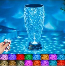 Resim Balık Süzgeç Model Usb Şarjlı Kumandalı 16farklı Işık Modlu Masa Üstü Kristal Akrilik Led Çok Renkli 