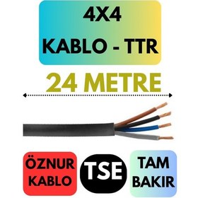 Resim Öznur 4x4 Ttr Kablo Metre Seçenekli Siyah - 24 Metre 