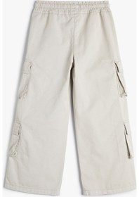 Resim Koton Kargo Pantolon Geniş Paça Pamuklu Gri 4skg40047ad 4SKG40047AD031 Gri 