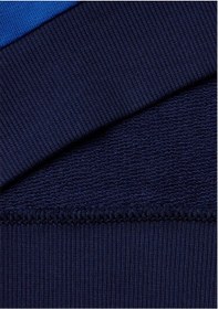 Resim United Colors Of Benetton Erkek Çocuk Saks Mavi Mix Önü Logo Baskılı Bisiklet Yaka Ribanalı Sweatshirt Mavi 