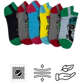 Resim Ragi Store 6'lı Mix Desen Dikişsiz Penye Erkek Çocuk Patik Çorap Çok Renkli 