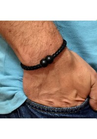 Resim Miknatisli Siyah Özel Deri Erkek Bileklik Bt167 Çok Renkli 