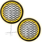 Resim Ledli Hoparlör Kapak 20CM 2ADET 12V PK-5051, Sarı 