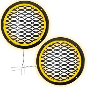 Resim Ledli Hoparlör Kapak 20CM 2ADET 12V PK-5051, Sarı 