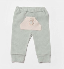 Resim Biorganic Waffle I Love To My Mama Bebek Pantolonu 57894 Bej - Mint Yeşil 