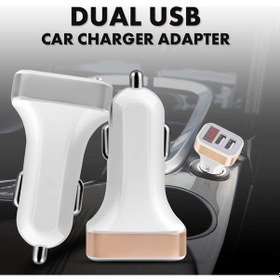 Resim Chargeur Voiture Ödülü 5 V Çift Usb Otomatik Adaptör Rapide Allume Led - Altın Altın 