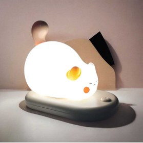 Resim Menuzer Dokunmatik Sevimli Pati Kedi Modelli Usb Şarjlı Led Karikatür Silikon Gece-masa Lambası Kahverengi 